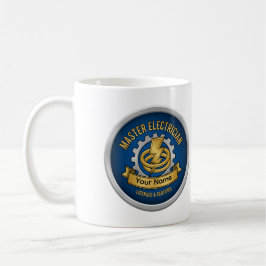 Caneca De Café Custom Master Electrician Professional Badge Mug 