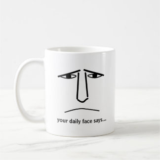Caneca De Café Custom Minimalist Expression Design Man Face