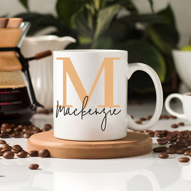 Caneca De Café Custom Monogram Coffee Mug, Birthday Gift for Kids (Personalized Name Mug Gift for Teacher, Mom, Grandma, Dad, Students, Coworkers & Besties)