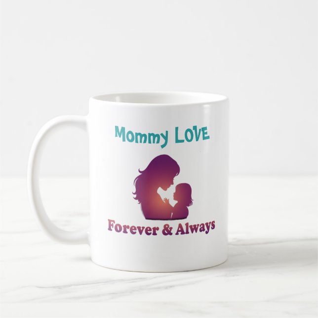 Caneca De Café Custom Mother Daughter Silhouette Mommy Love Mug (Esquerda)