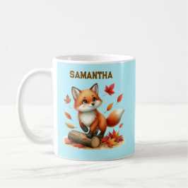 Caneca De Café  Custom Name Autumn Fox Cup 