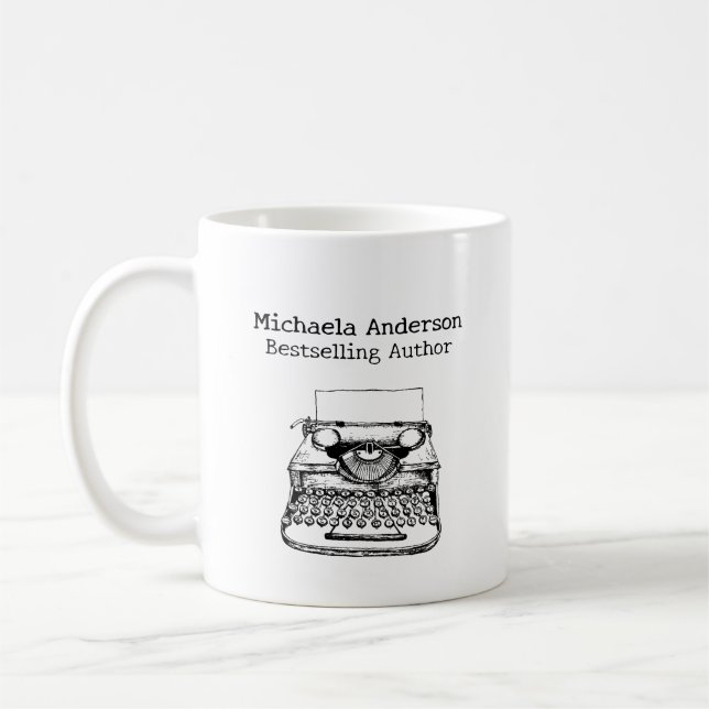 Caneca De Café Custom Name Bestselling Author Writer Gift (Esquerda)