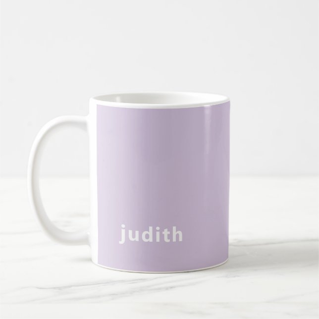 Caneca De Café Custom Name Lilac Mist Mug Personalized Minimal  (Esquerda)