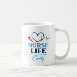 Caneca De Café Custom Name Nurse Life Coffee Mug Gift