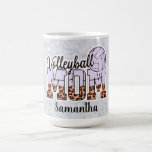 Caneca De Café Custom Name Volleyball Mom | Mother's Day<br><div class="desc">This design features the text "Volleyball Mom" with a volleyball. The text is a volleyball and leopard print inspired. It is a perfect gift for volleyball players,  fans and coach for Mother's Day,  Christmas,  birthday and any other occasion.</div>