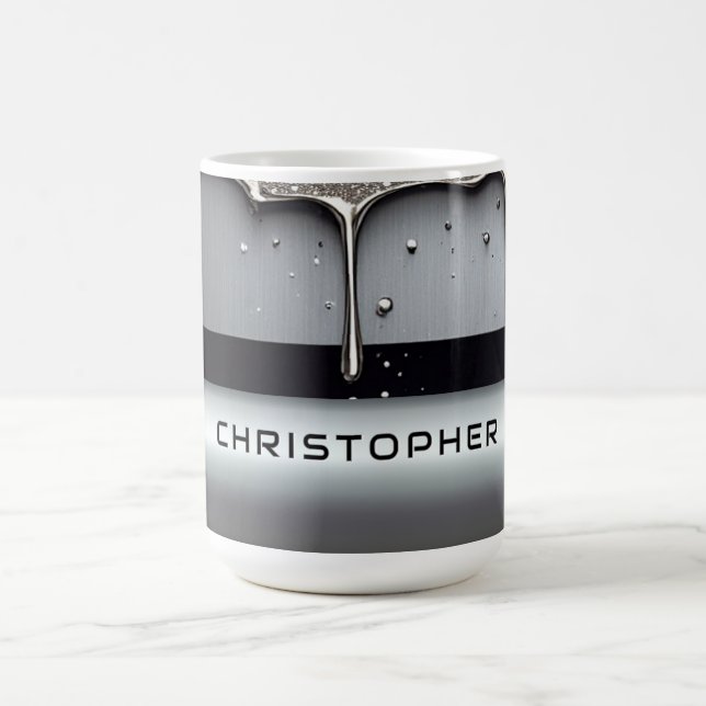 Caneca De Café Custom Name With Dripping Liquid Metal (Centro)
