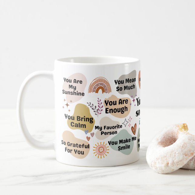 Caneca De Café Custom Name You Are So Loved Encouragement Quote (Com Donut)