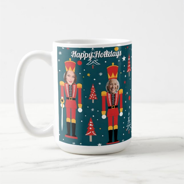 Caneca De Café custom nutcracker 5 face photo Mug coffee cup (Esquerda)