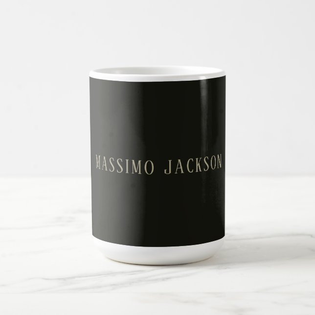 Caneca De Café Custom pastel grey personalized minimalist name (Centro)