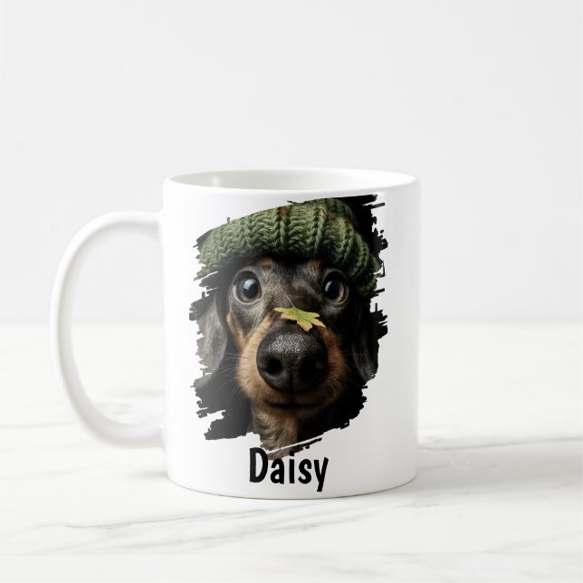 Caneca De Café Custom Pet Name Photo Pet Lover Gift (Esquerda)
