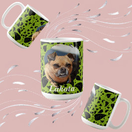 Caneca De Café Custom Pet Parent Mug with Green & Black Plant 