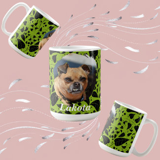 Caneca De Café Custom Pet Parent Mug with Green & Black Plant