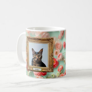 Caneca De Café Custom Pet Portrait Mug – Your Cat in a Frame