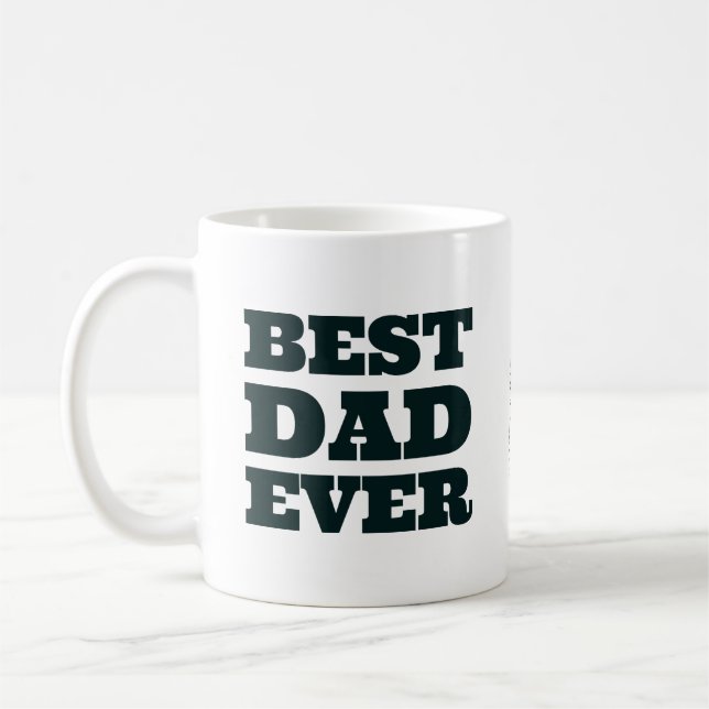 Caneca De Café Custom Photo Best Dad Ever Personalized Gift (Esquerda)