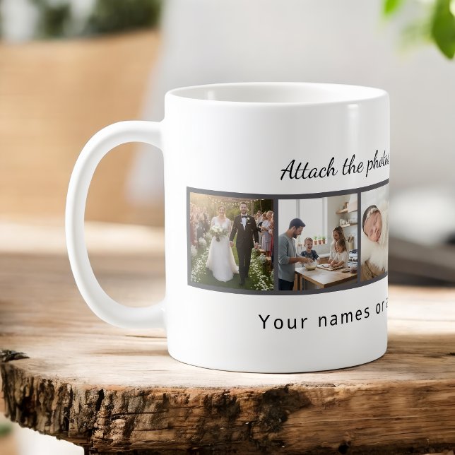 Caneca De Café Custom Photo Collage Mug – Your Photo & Your Text  (Criador carregado)