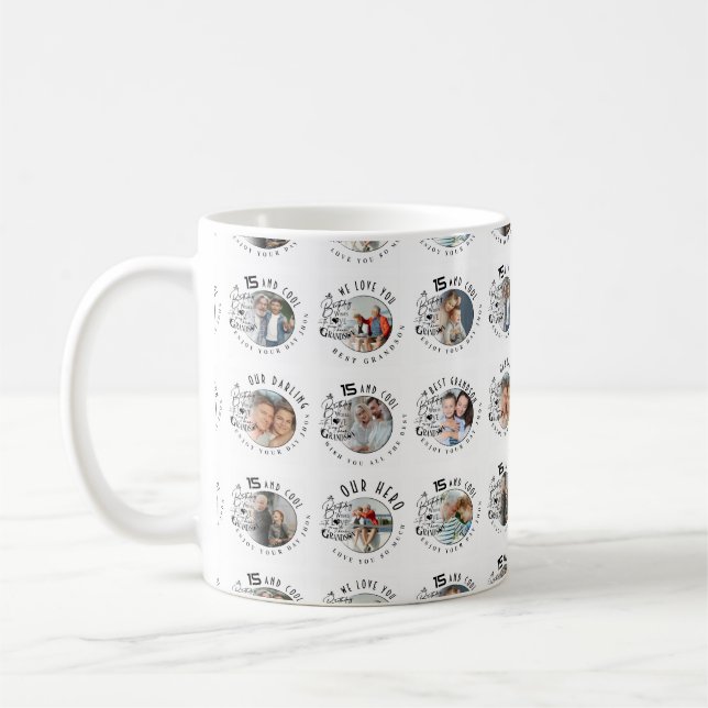 Caneca De Café Custom Photo Grandson Birthday (Esquerda)