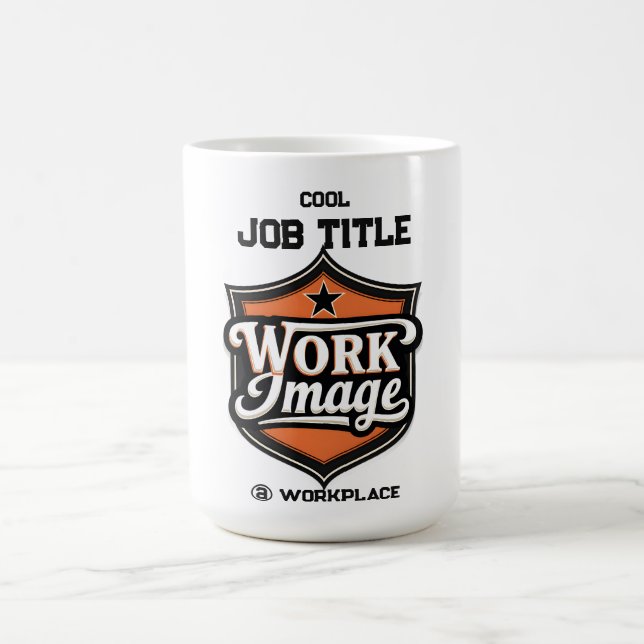 Caneca De Café Custom Photo Personalized Job Title & Workplace  (Centro)