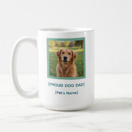Caneca De Café Custom Proud Dog Dad | Pet Photo & Name Keepsake
