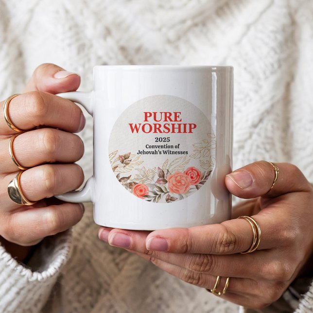 Caneca De Café Custom Pure Worship 2025 Convention JW Gifts (Criador carregado)