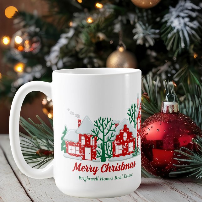 Caneca De Café Custom Real Estate Company Merry Christmas (Criador carregado)