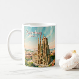 Caneca De Café Custom Sagrada Familia Barcelona Travel Watercolor