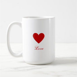 Caneca De Café Custom Simple Red Heart Love