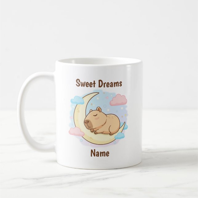 Caneca De Café Custom Sweet Dreams Capybara Mug (Esquerda)