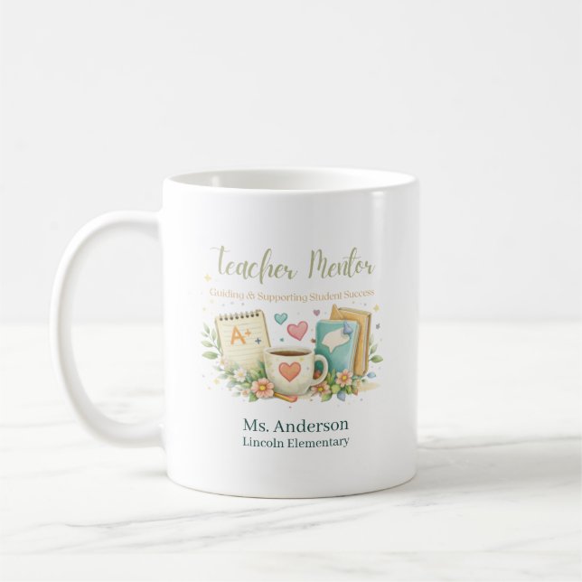 Caneca De Café Custom Teacher Mentor Inspiring Future Educator (Esquerda)