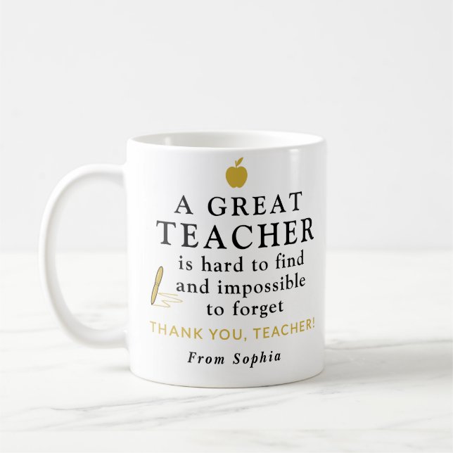 Caneca De Café Custom Teacher Mug – A Great Teacher Gift (Esquerda)
