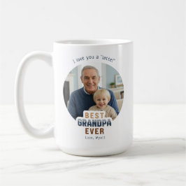 Caneca De Café Custom Text Photo Best Grandpa Ever