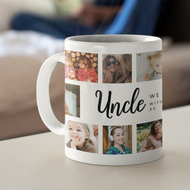 Caneca De Café Custom Uncle 18 Photo Collage (Criador carregado)