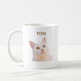 Caneca De Café Custom Watercolor Pet Cat Portrait Coffee Mug