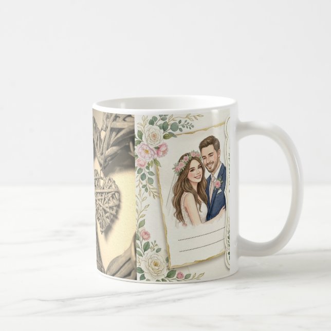 Caneca De Café Custom Wedding Portrait Mug  (Direita)