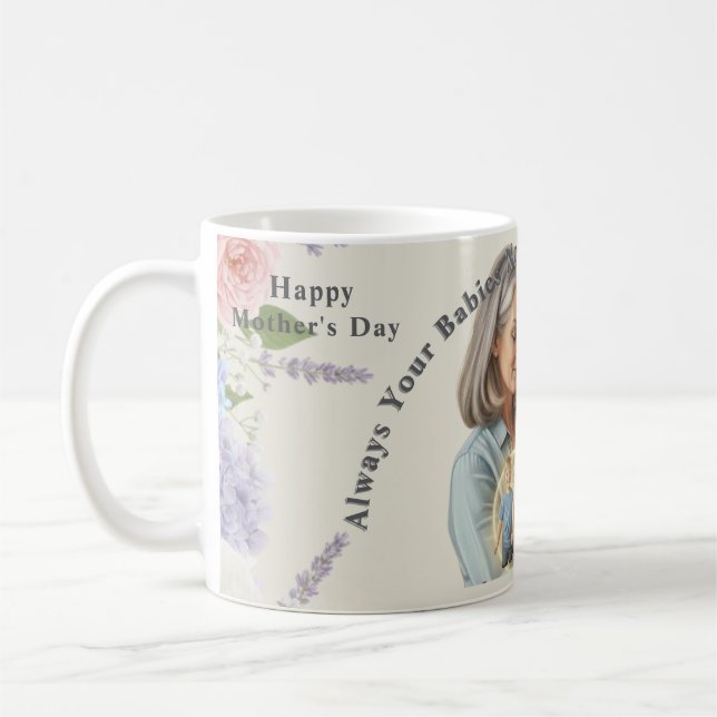 Caneca De Café Custom  your family photo Mother's day (Esquerda)
