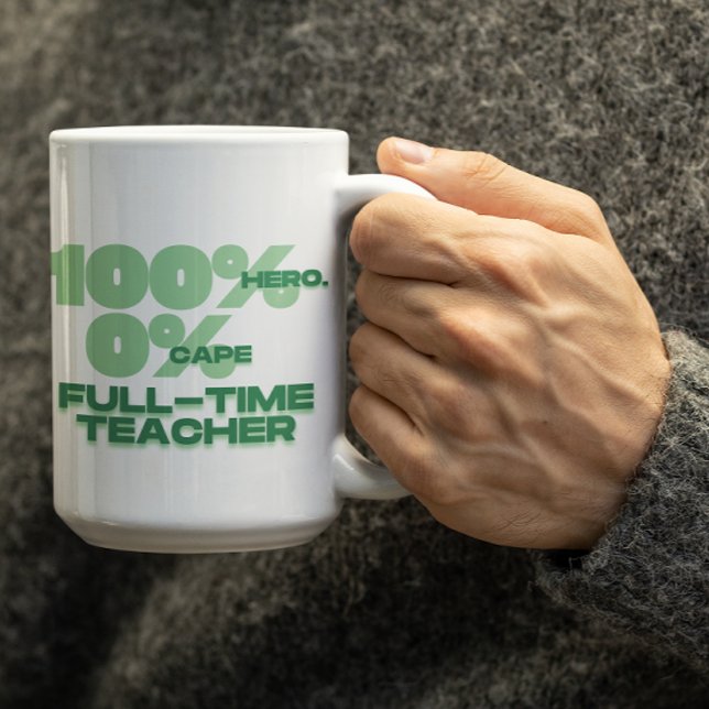 Caneca De Café Customizable 100% Hero 0%Cape Mug for teachers  (Criador carregado)