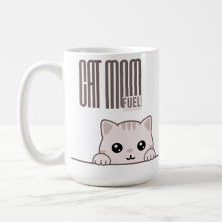 Caneca De Café Customizable Cat Mom Fuel