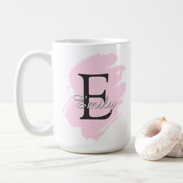 Caneca De Café Customizable Coffee Mug with Monogram & Name (Com Donut)