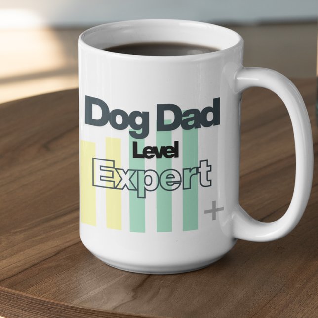 Caneca De Café Customizable Dog Dad Level Expert (Criador carregado)