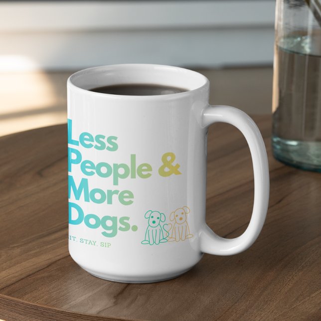 Caneca De Café Customizable Less people More Dogs (Criador carregado)