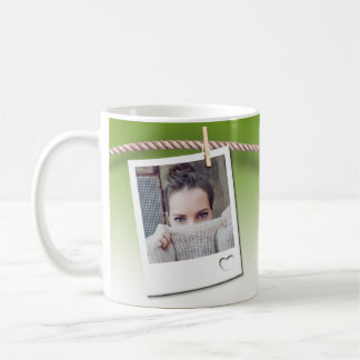 Caneca De Café Customizable mug, photo frame, green background