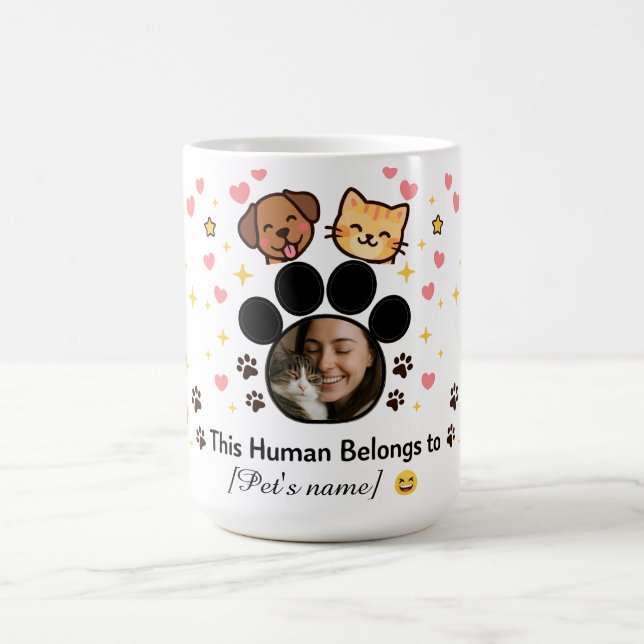 Caneca De Café Customizable Photo & Name Pet Lover Mug  (Centro)