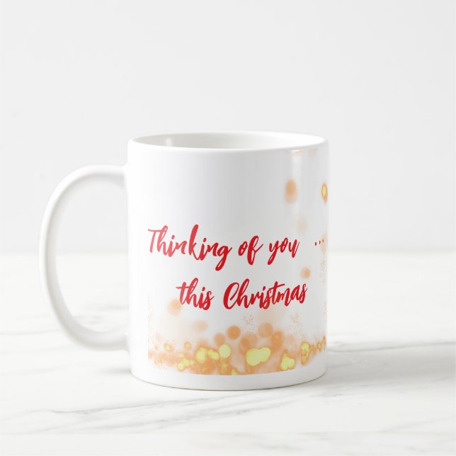 Caneca De Café 🎨 Customizable "Thinking of You This Christmas" (Esquerda)