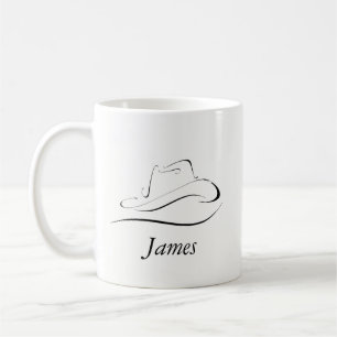 Caneca de café customizável com chapéu de vaque
