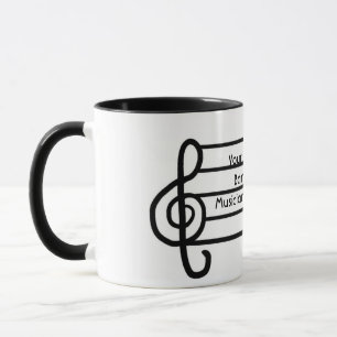 Caneca de café customizável do músico do clef d
