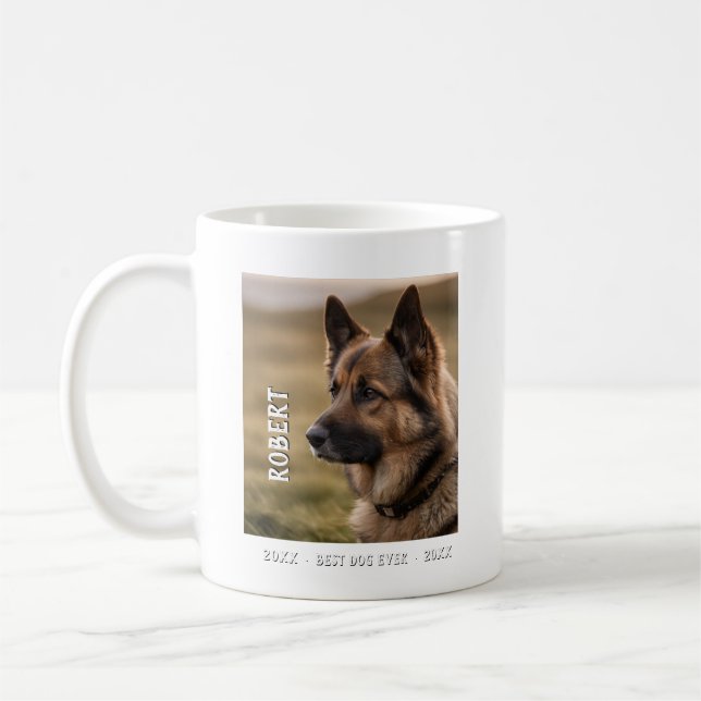 Caneca De Café Customized pet memorial best dog ever (Esquerda)