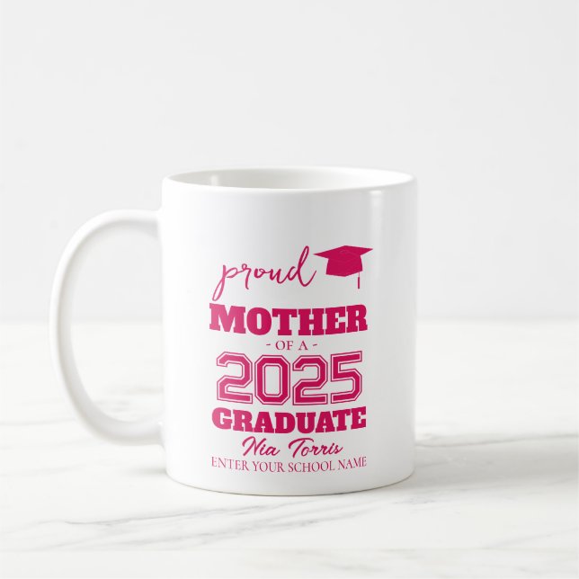 Caneca De Café Customized proud mother of a graduate 2025 (Esquerda)