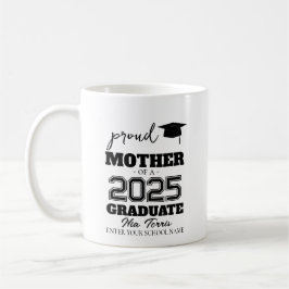 Caneca De Café Customized proud mother of a graduate 2025