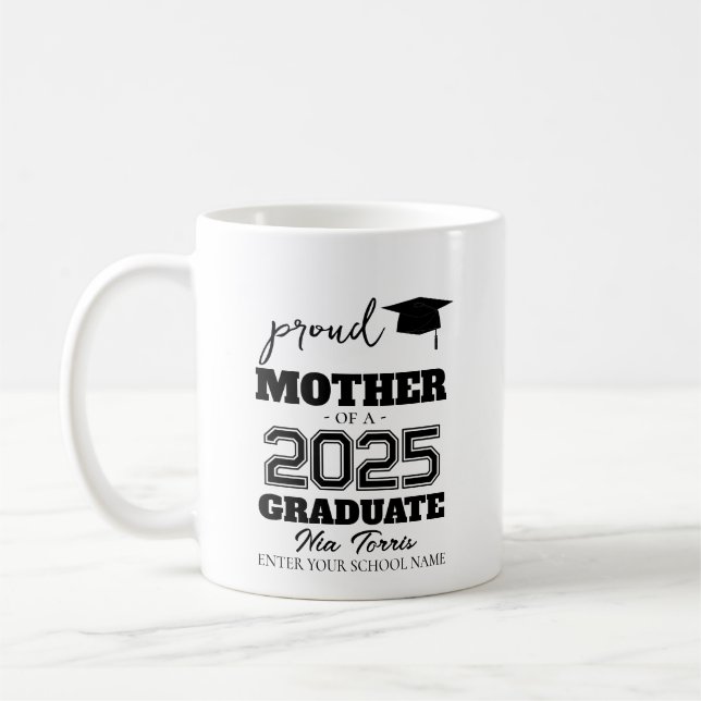 Caneca De Café Customized proud mother of a graduate 2025 (Esquerda)