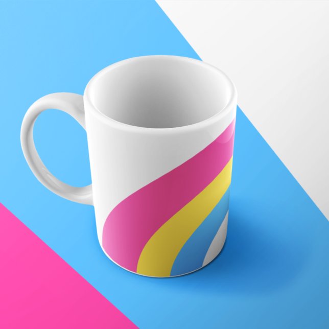 Caneca De Café Cuta Sinalizador do Orgulho Arco-Íris Pansexual (Criador carregado)