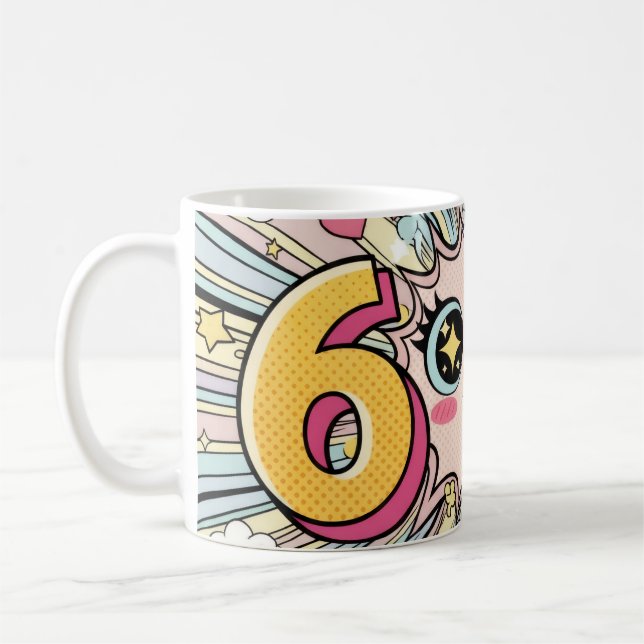 Caneca De Café Cute 6 7 Brainrot Chibi Anime (Esquerda)
